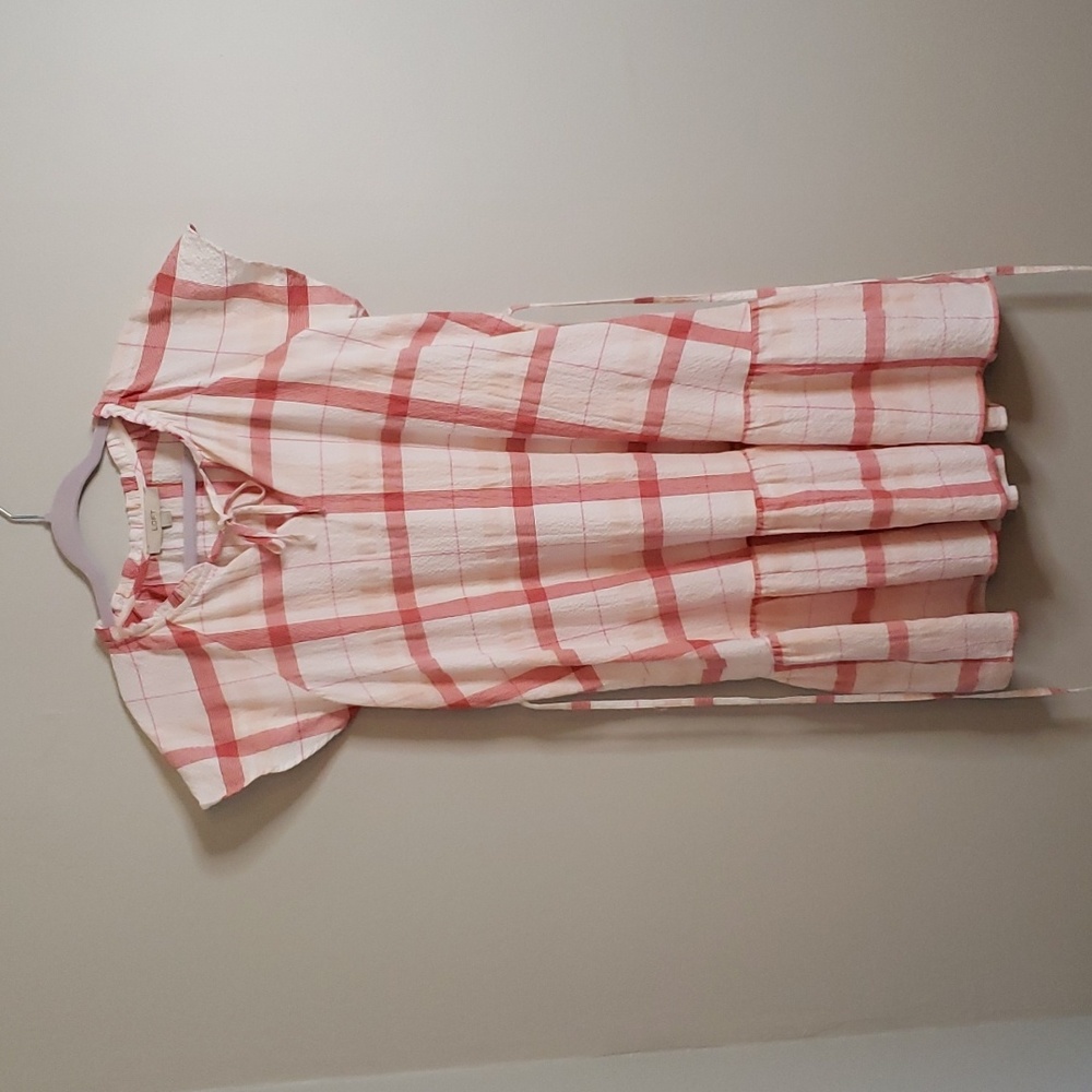 Loft red & white shift dress